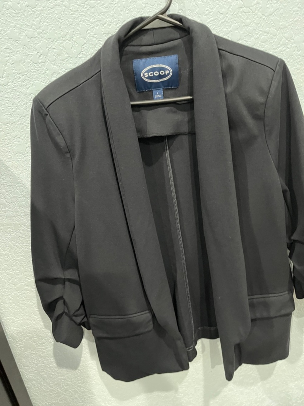 Scoop Women's Black Open-Front Blazer Jacket